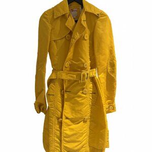 Miss Sixty Yellow Belted Trench Coat – Size XS